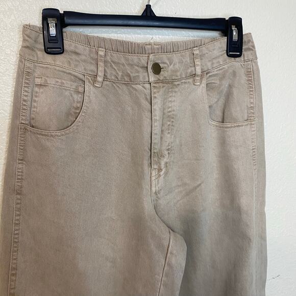 YFB Young Fabulous & Broke Womens Lyocell Cotton Cropped Barrel Pants Size Small - Picture 2 of 9